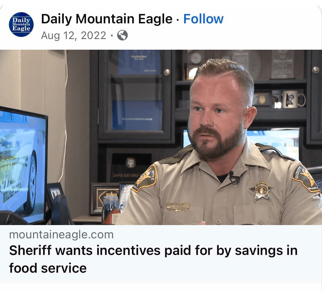 Daily Mountain Eagle coverage of Sheriff Smith's deputy pay advocacy